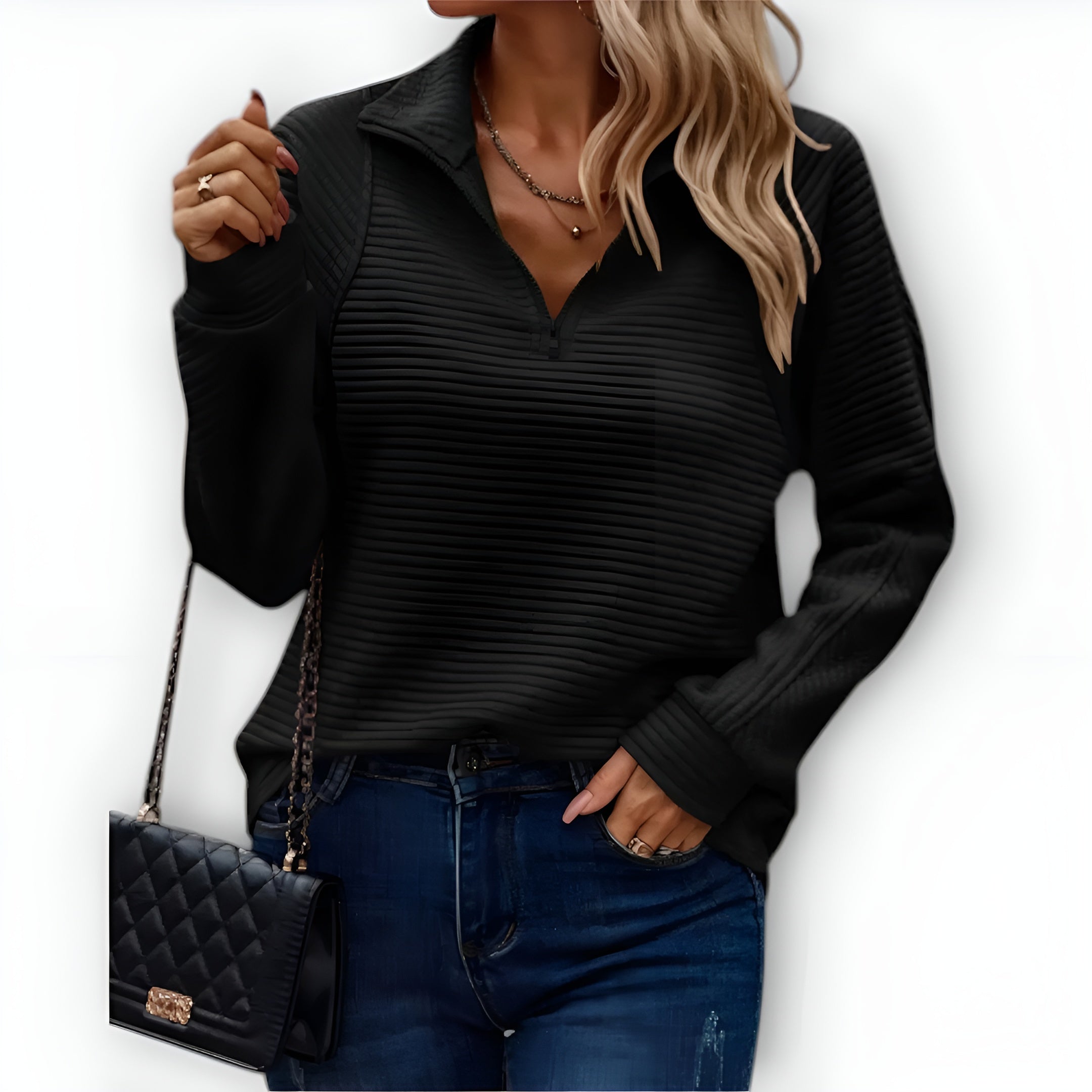 Marina™ – Suéter de Punto con Media Cremallera