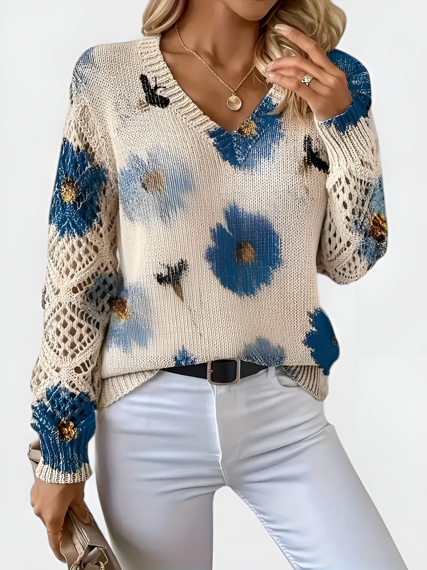 Florencia™ – Cárdigan floral de punto