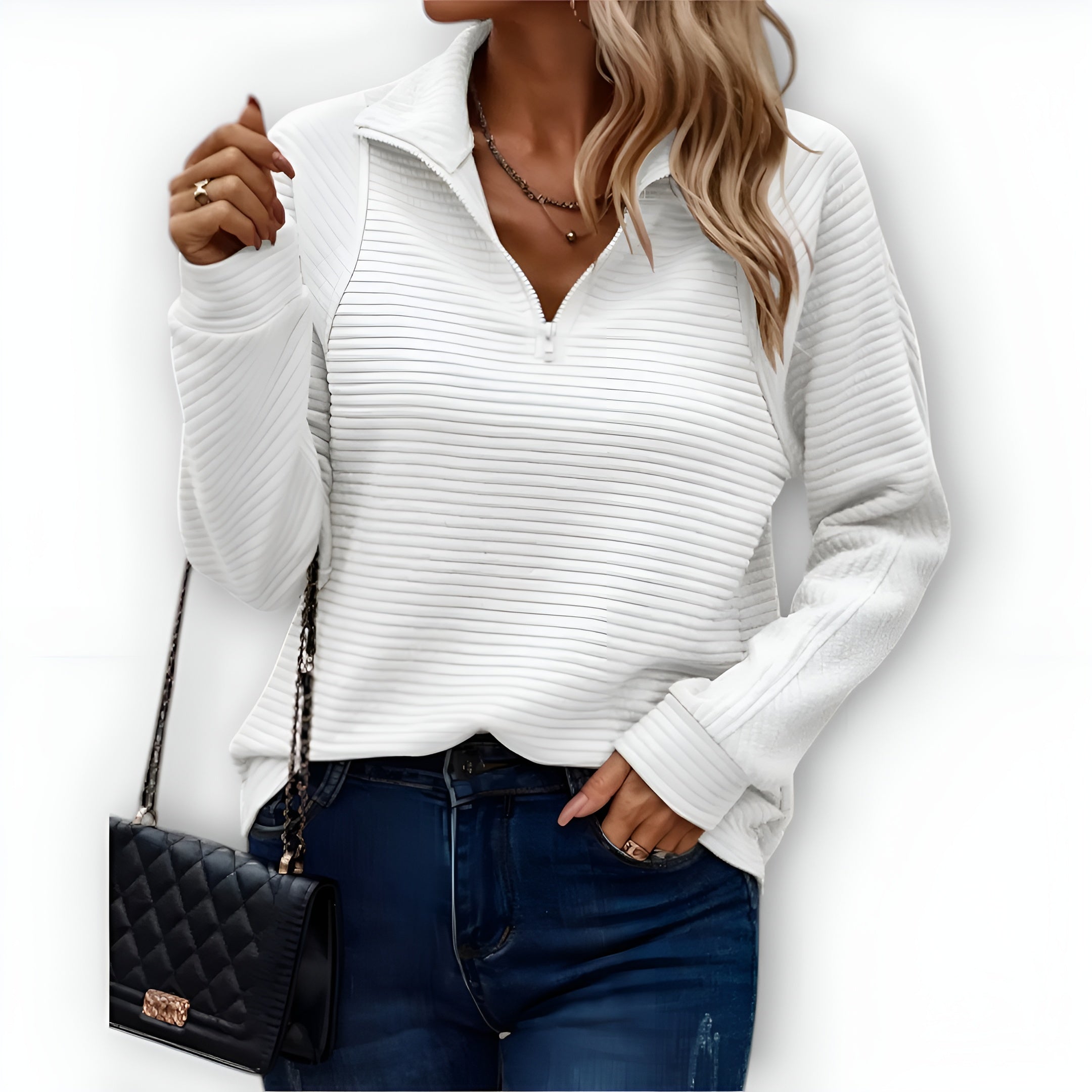 Marina™ – Suéter de Punto con Media Cremallera