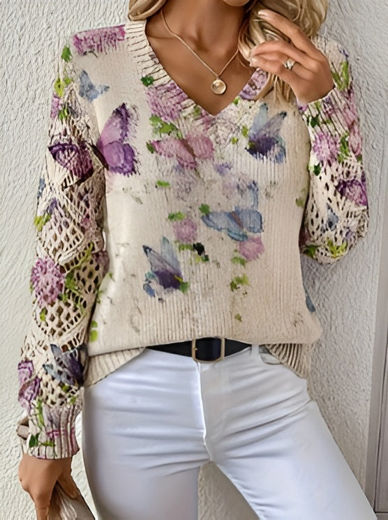 Florencia™ – Cárdigan floral de punto