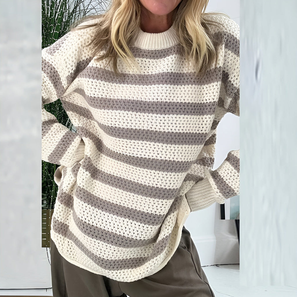 Marencia™ | Suéter de Punto Suave con Rayas Elegantes