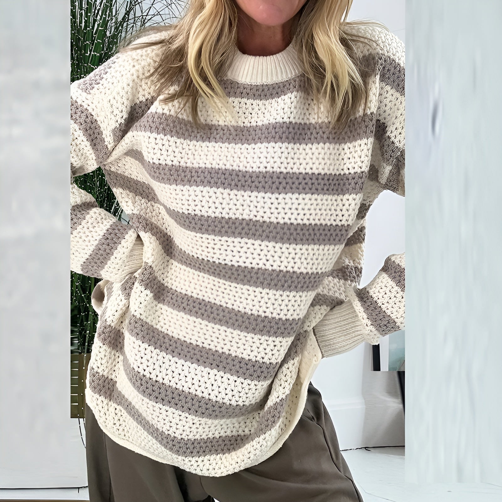 Marencia™ | Suéter de Punto Suave con Rayas Elegantes