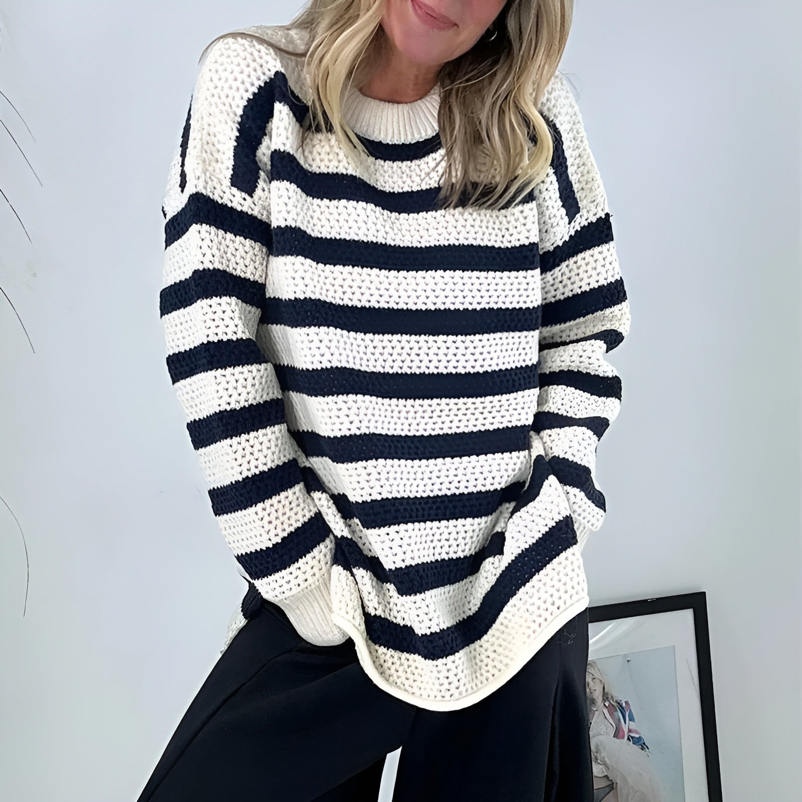 Marencia™ | Suéter de Punto Suave con Rayas Elegantes