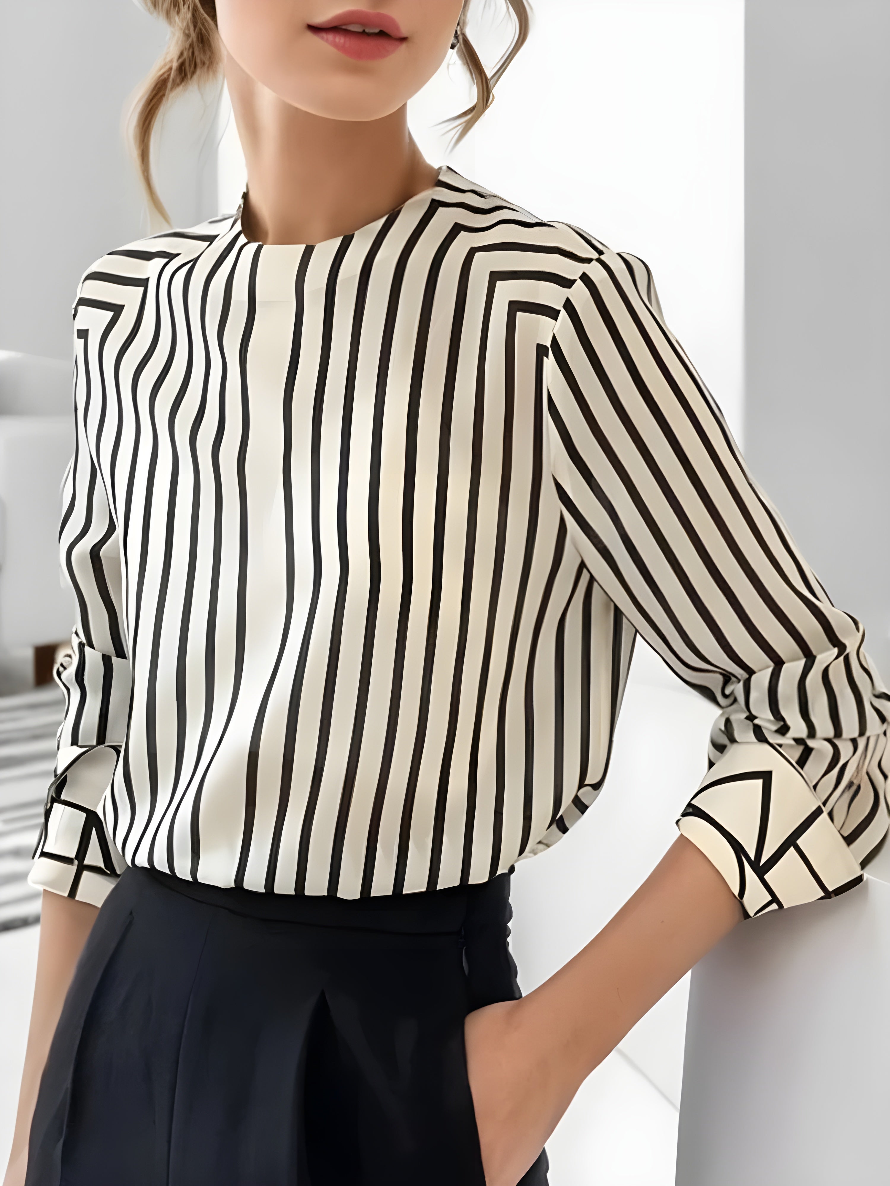 Elegancia Vertical™ - Blusa Estampada