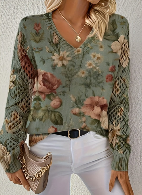 Florencia™ – Cárdigan floral de punto